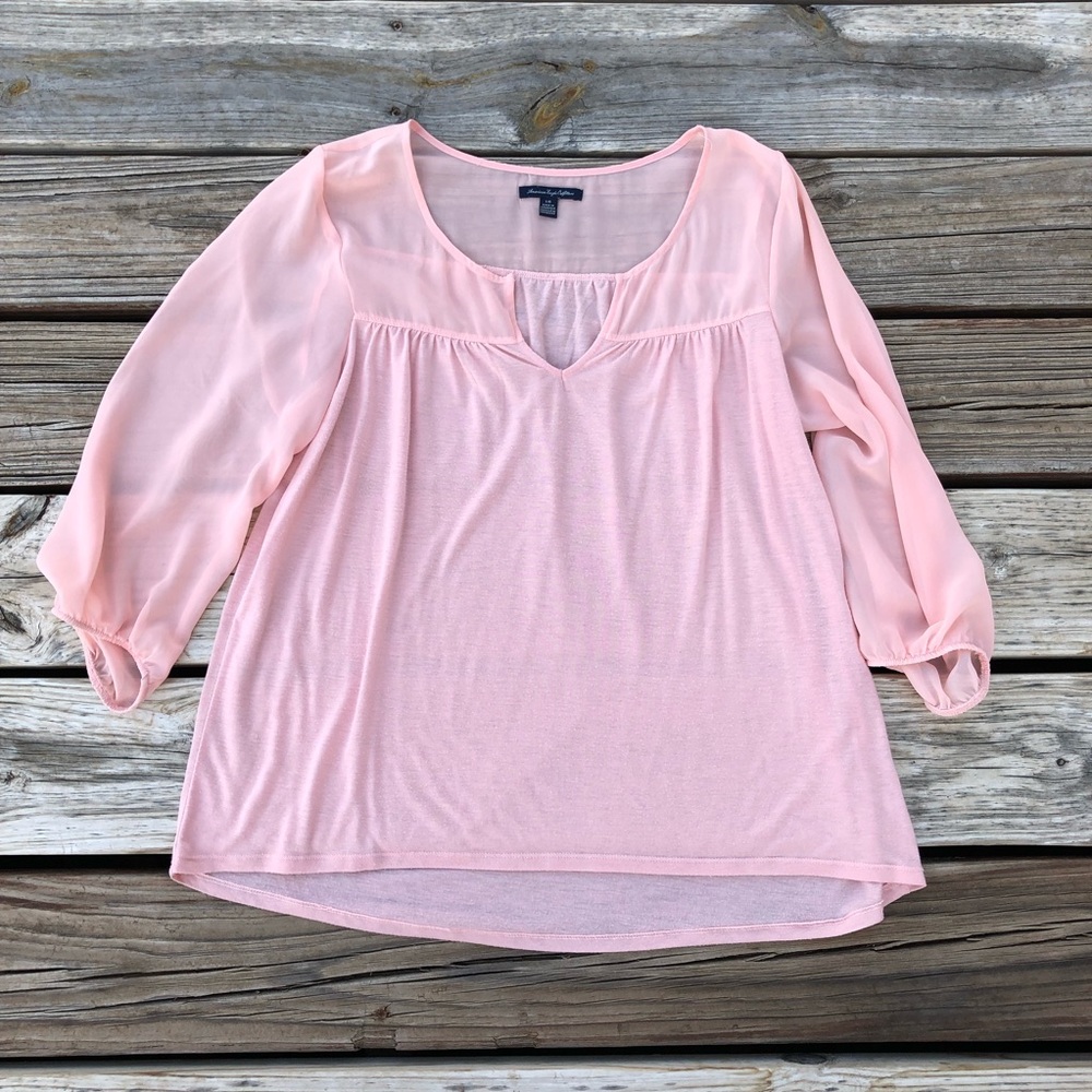 AEO Nude Pink Blouse